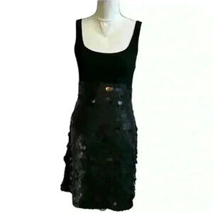 Bailey 44 Women’s Dress Sequined Party Cocktail Solid Black Stretch Medium